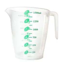 Стакан мірний пластмасовий з ручкою для харчових продуктів 1500 мл, Kitchen Master Зелений 87755