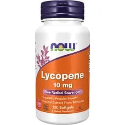 Добавка Now Foods Lycopene антиоксидантна підтримка 10 мг 120 капсул