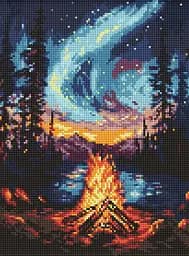 Набір з алмазною мозаїкою на підрамнику Північне сяйво Ideyka AMO8133, 30x40 см