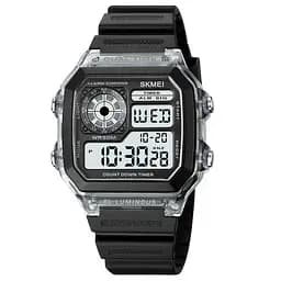 Мужские наручные спортивные часы Skmei 1998 (Черный с белым)