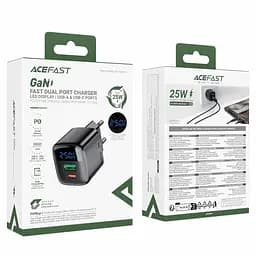 МЗП Acefast A114 PD25W GaN (1USB-A/1C) Black - мініатюра 5