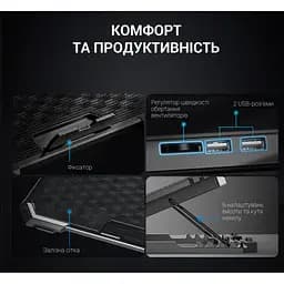 Охолоджувальна підставка для ноутбука до 21 дюймів GamePro GPCP-485 5xfans - мініатюра 10