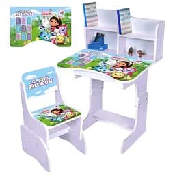 Дитяча парта Bambi N 2071-20-6 Gabby's Dollhouse з таблицею множення та стільчик лаванда