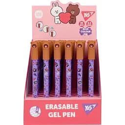 Набір ручок гелевих Yes Line Friends Brown пиши-стирай 0.5 мм синяя 36 шт. (420447)