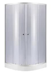 Набор Lidz Душевая кабина Latwa SC80x80.SAT.LOW.GR, полукруглая, стекло тонированное 4 мм + Душевой поддон Kapielka ST80x80x15