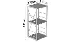 Етажерка 3/34 Ferrum-decor Серії Коннект 73x34x28 білий ДСП Бетон 16мм (FRD-105527) - мініатюра 6