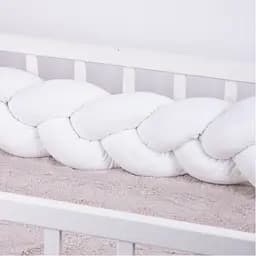 Коса захисна в ліжечко MirSon Kids Time 28-0001 White Velvet велюрова біла - мініатюра 4