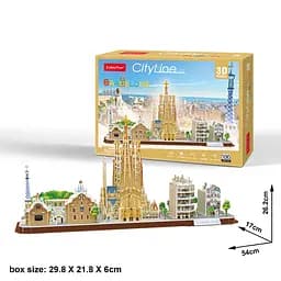 Пазл 3D CubicFun City Line Barcelona, 186 елементів (MC256h) - мініатюра 3