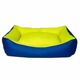 Диван для тварин Milord Dondurma прямокутний з бортиками розмір XL синій з лимонним (VR04//2285)