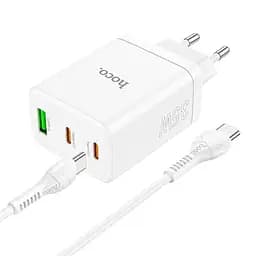 МЗП Hoco N33 Start PD35W (1USB-A/2C) + кабель Type-C to Type-C White - мініатюра 3