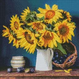 Набор с алмазной мозаикой Яркие подсолнухи AMO7417, 40x40 см