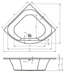 Ванна акрилова Rho Atlanta 140x140 BB7000500000000 Білий - мініатюра 3