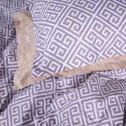 Наволочка MirSon Поплін 00-4 Geometry Beige 50х50 см бежева з фіолетовим (2200009702860)