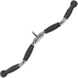 Ручка для верхньої тяги York Fitness 70см W-подібна з гумовими рукоятками, хром