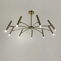 Латунна трубчаста люстра з 9 регулюючими плафонами | Арт. ST01/9 AB | Line F