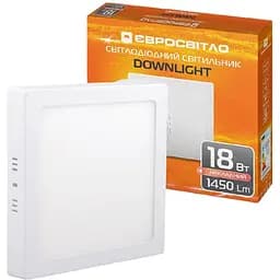 Світильник точковий накладний Євросвітло 18Вт квадрат LED-SS-225-18 4200К (39187)