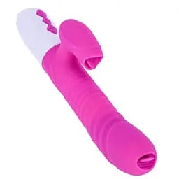 Вібратор Silicone Vibrator USB 7 Function and Thrusting Function / Heating Purple