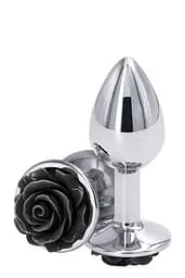 Ns Novelties Rose Buttplug S - Анальная пробка серебристая с черным NS Novelties 18820Black 97068