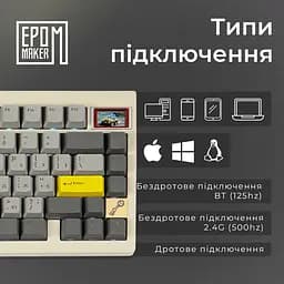 Клавіатура Epomaker TH80 PRO V2 Wisteria Tactile White механічна бездротова (TH80-PROV2-W-WT) - мініатюра 13