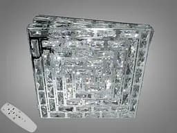 Люстра LED кришталева квадрат хром 82W пульт