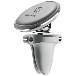 Автотримач Baseus Magnetic Air Vent Car Mount Holder with Cable Clip Silver (SUGX-A0S) [73613]