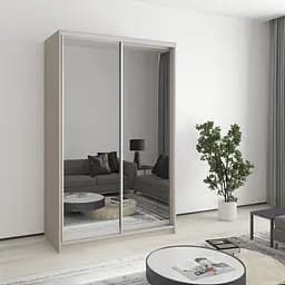 Шафа-купе дводверна MebelStar Стандарт AL 2 Дзеркала 130x60x210 см Кашемір (MBS-2543)