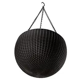 Горщик для рослин Keter Rattan Hanging Sphere з ланцюжками підвісний темно-коричневий 8.6 л - мініатюра 3
