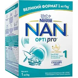 Смесь начальная молочная сухая NAN 1 OPTIPRO с 5 олигосахаридами и L. Reuteri для детей с рождения 1 кг