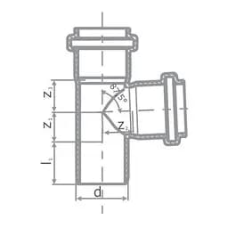 Трійник каналізаційний безшумний Pestan S-Line ⌀ 110х110 мм 90º 30412 - мініатюра 2