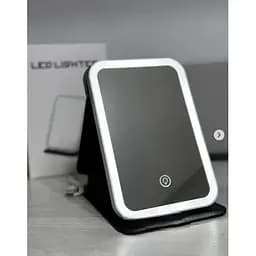 Акумуляторне дзеркало книга планшет 20х14 см у захисному чохлі із сенсорною LED-підсвіткою 3 режими освітлення