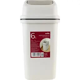 Ведро для мусора MBM My Home с крышкой 6 л серое (BIN-12 6L GRAY)