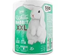 Grite White Rabbit XXL, 1 рул., Гріте, Паперові рушники, 2-шарові, білі, 100 м, 500 аркушів, 200х230 мм