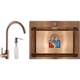 Набір Mixxus SET-6045-200x1.0-PVD (мийка+змішувач+диспенсер) (MX0588)