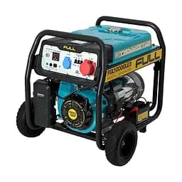 Генератор бензиновий FULL FGL10000LE3, 3-фазний 380/220V, 50Hz, 10kVA/8kW, бак 28 л, витрата 3 л/год, пуск: ручний/стартер (без АКБ), 720x530x610 мм, 87 кг