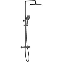 Душова система з термостатом Imprese Bilovec верхній душ 260x188 мм black matt t048S00910SQ, Чорний матовий