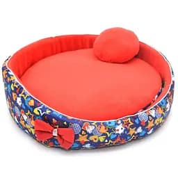 Лежак для котів та собак Zoo-hunt Зірочка синій №1 d-400 h-140 мм