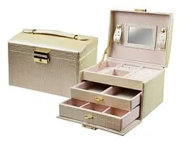 Скринька для прикрас Органайзер для ювелірних виробів Сундук для біжутерії Бежевий