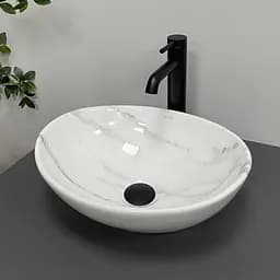 Умивальник VBI Parma calcatta glossy накладний VBI-011024, Мрамор - мініатюра 2