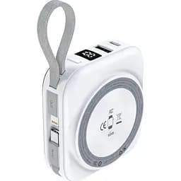Зовнішній акумулятор Choetech Magnetic Wireless B697-WH 10000mAh 22.5W White [156579] - мініатюра 2