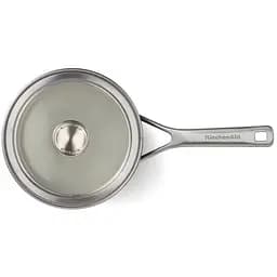 Ківш KitchenAid Steel Core з кришкою 16 см 1.3 л матовий чорний (CC005997-001) - мініатюра 3