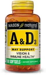 Вітаміни та мінерали Mason Natural Vitamin A & D3, 100 капсул