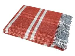 Плед вовняний Vladi Метро 170х210 червоний-білий-дим 2 (20113)