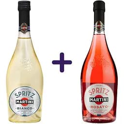 Вино ігристе Martini Spritz Bianco 8%  0.75 л + Напій Martini Spritz Rosato рожевий напівсолодкий 8% 0.75 л