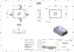 Умивальник Miraggio Debora mirastone gray 0002478, Сірий - мініатюра 3