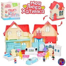 Будиночок ігровий "Моя люба хатинка" 48х31см, фігурки, автомобіль, меблі, світло, звук WD-932A