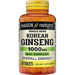 Женьшень корейський Mason Natural Korean Ginseng 1000 мг 60 таблеток