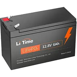 Акумулятор Li Time LiFePO4 12V (12.8V/6Ah/76.8Wh) [123758]