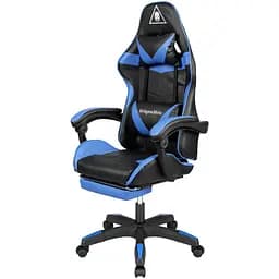 Кресло геймерское Kruger & Matz GX-150 с подставкой для ног Black/Blue
