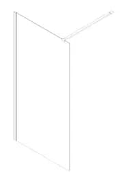 Душова перегородка Koer SR SP01-90x200-TR-01 Walk-In прозоре скло Easy Clean 8 мм, хром KR5392, прозоре, хром - мініатюра 2