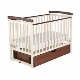 Кроватка Бук Мечта DS-302 с ящиком и маятниковым механизмом ванильно-ореховый